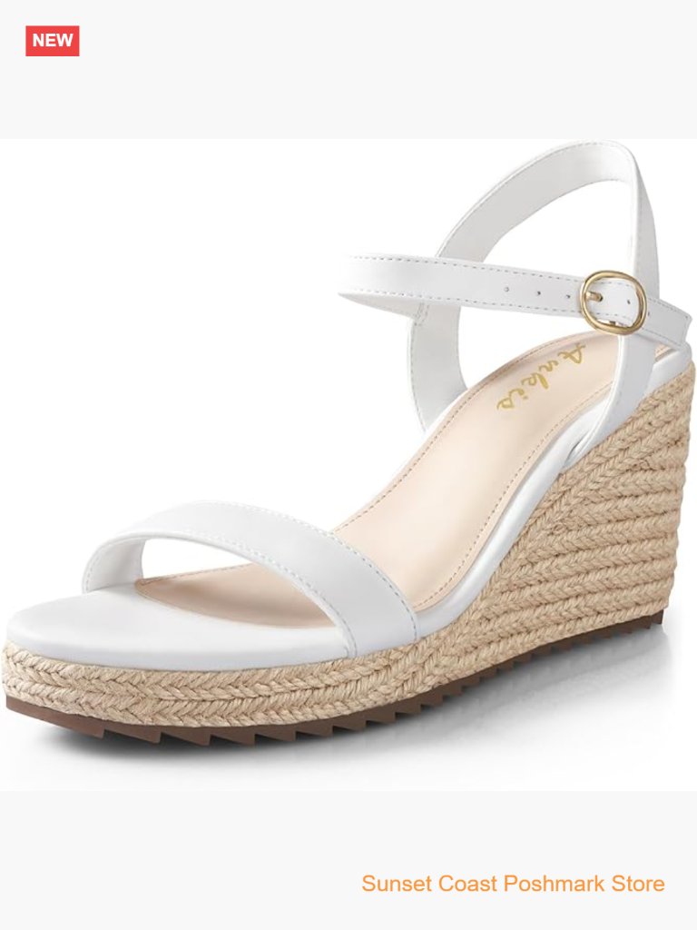 Open Toe Wedge Sandals Ankle Strap Platform Espadrille Summer
